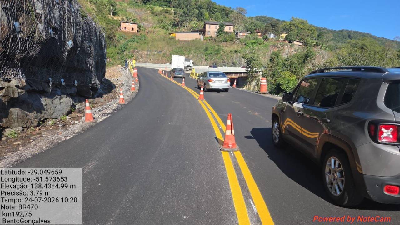 DNIT libera tráfego 24 horas na BR-470, na Serra das Antas