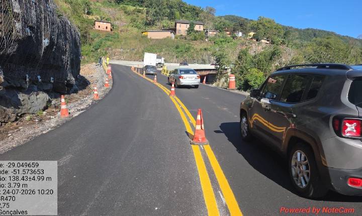DNIT libera tráfego 24 horas na BR-470, na Serra das Antas