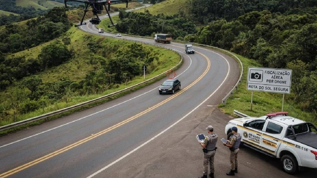 Drones reforçam fiscalização na Rota do Sol para reduzir acidentes