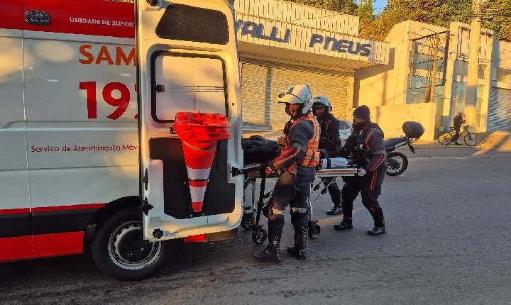 Motociclista fica ferido após colisão com caminhonete no bairro Fenavinho, em Bento