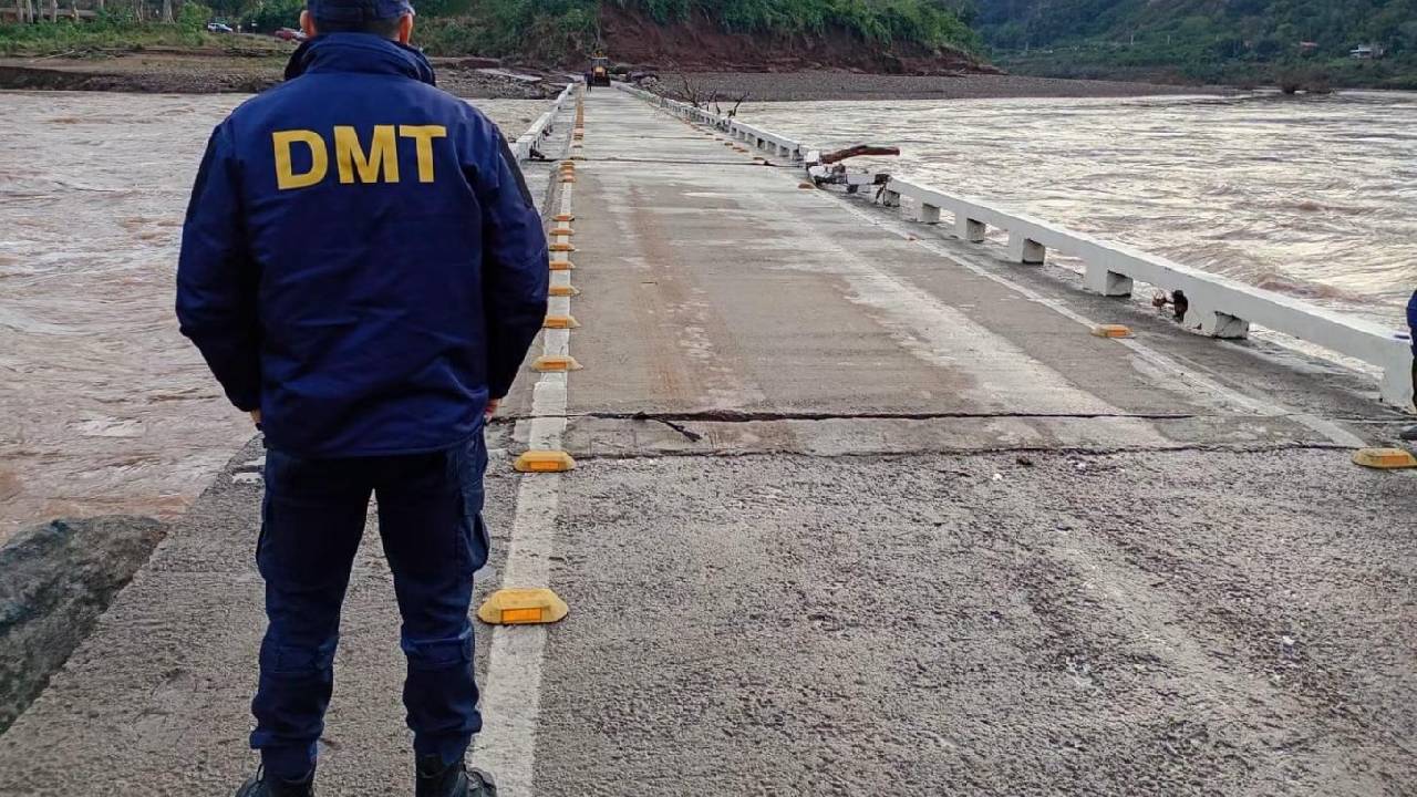 Ponte entre Bento e Cotiporã reaparece, mas segue interditada para avaliação técnica