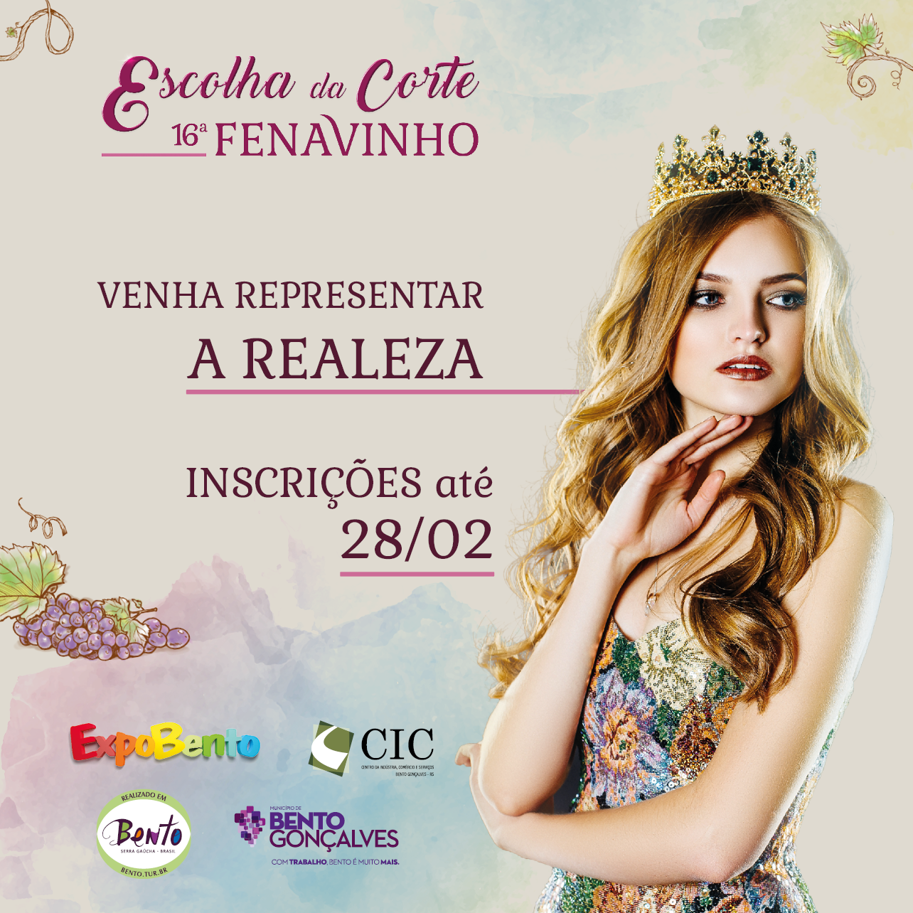 Candidatas têm até esta quinta-feira para participar da escolha da corte da 16ª Fenavinho