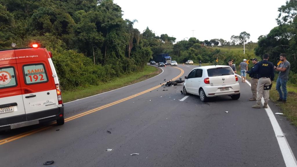Motociclista morre após sofrer grave acidente na BR-470, em Bento