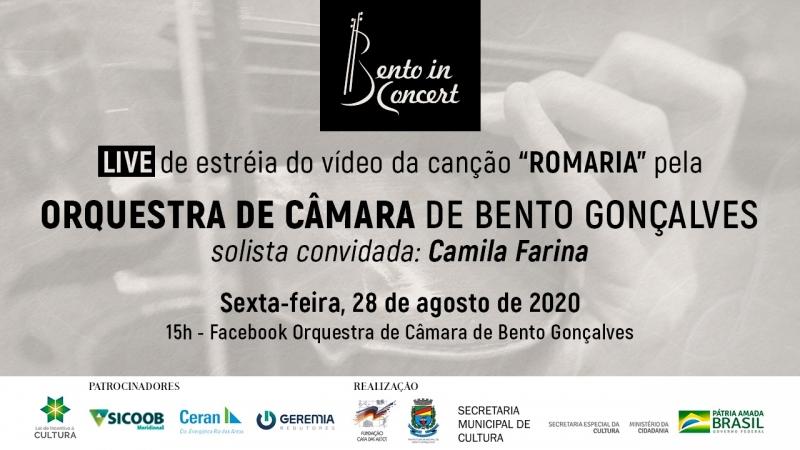 Orquestra de Câmara de Bento Gonçalves promove live de lançamento de novo vídeo