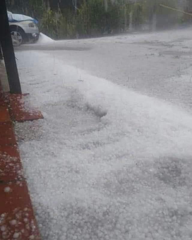 Chuva de granizo muda paisagem no Vale do Paranhana