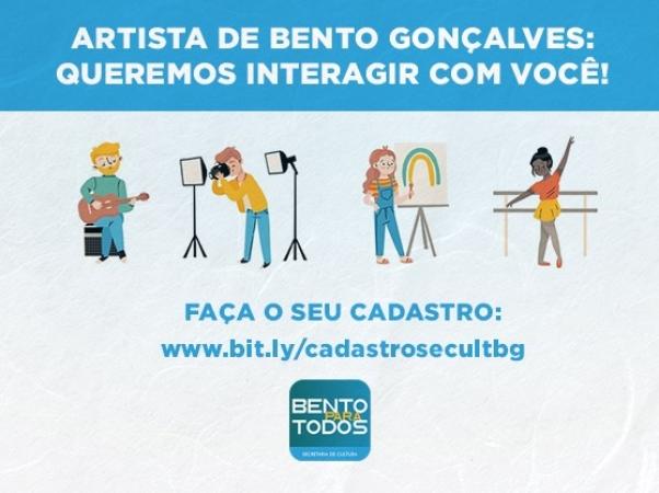 Secretaria de Cultura de Bento segue realizando Cadastro de Artistas