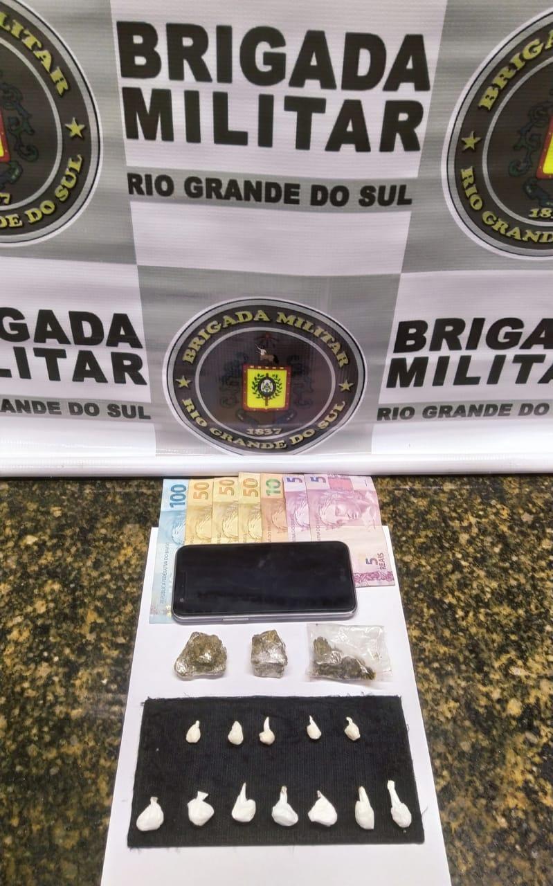 Adolescente é flagrado com drogas e dinheiro pela BM em Veranópolis