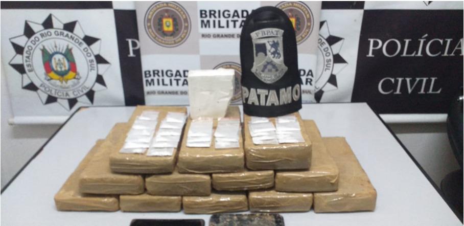Operação da BM e da Polícia Civil apreende grande quantidade de drogas em Garibaldi