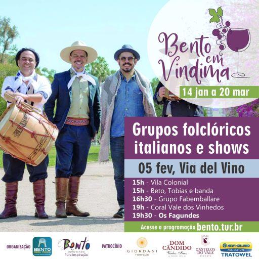 Bento em Vindima será de muita música e diversão no final de semana