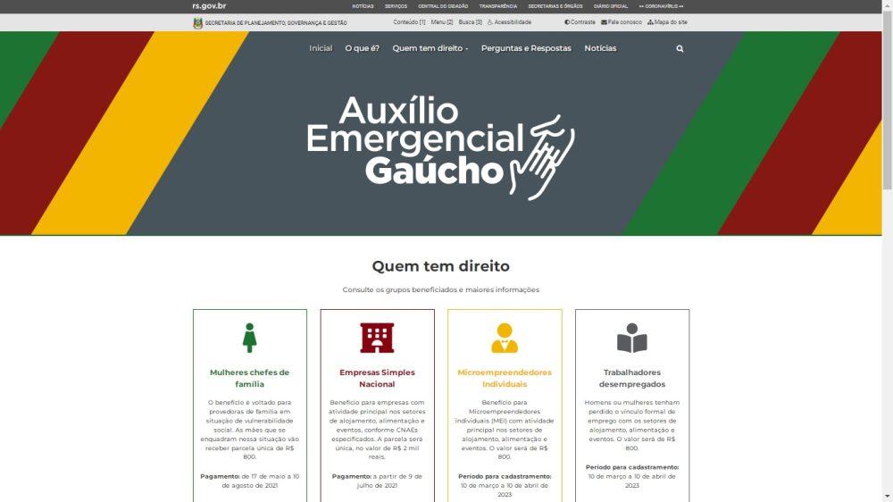 Estado iniciará cadastramento da terceira fase do Auxílio Emergencial Gaúcho em 10 de março