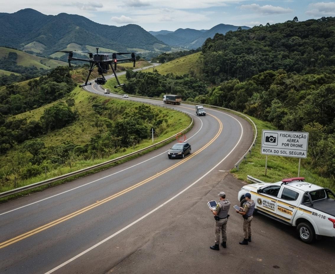 Drones reforçam fiscalização na Rota do Sol para reduzir acidentes